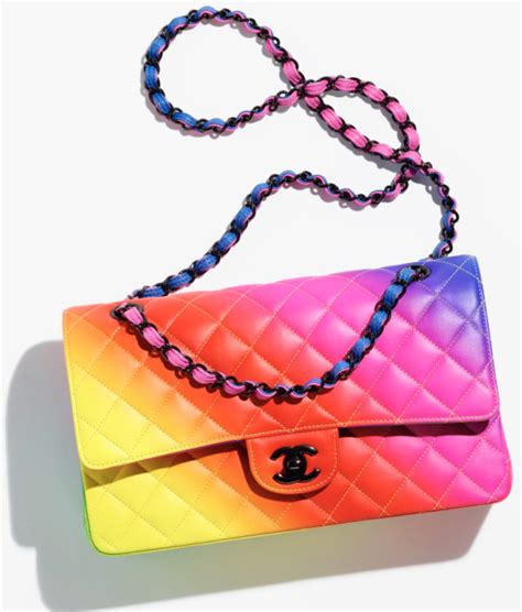 chanel rainbow classic flap bag